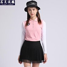 高爾夫球衣女  高爾夫短裙 高爾夫套裝女 網球服套裝女新款韓國時尚羽毛球服運動褲裙高爾夫球服女-名流旗艦 歷史價格詳細信息