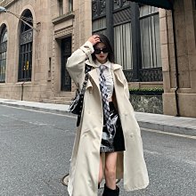 高級感中長款風衣外套女春秋韓版寬鬆休閒慵懶風外穿連帽長袖港味 歷史價格詳細信息
