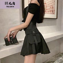 【時光角】高腰辣妹牛仔半身裙女夏季年新款復古百褶裙子超短裙ins 歷史價格詳細信息