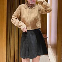專櫃直銷#MAJE JYAN23秋冬女新款菱格紋亮片V領單排扣長袖針織開衫外套女 歷史價格詳細信息