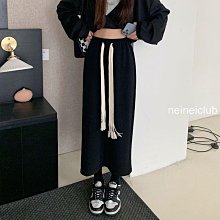 NEINEI 韓版休閒半身裙 中長款後開叉針織半身裙 大尺碼女中長款顯瘦高腰包臀裙子抽繩直筒窄裙短裙 價格比較,價格查詢,歷史價格詳細信息