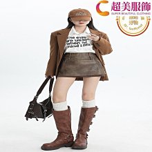 ZRZW美式復古辣妹超短裙PU皮半身裙女秋季新品A字裙皮裙包臀裙子~超美服飾 價格比較,價格查詢,歷史價格詳細信息