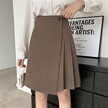 裙 女春夏胖mm西裝半身裙顯瘦遮胯中裙大碼高腰A字裙不規則百褶裙 歷史價格詳細信息