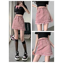 半身裙女2024新款夏粉色高級褶皺牛仔裙女小個子輕熟 歷史價格詳細信息