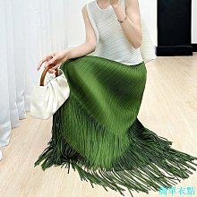 褶皺流蘇拼接裙子女2024夏季新款炸街小眾氣質百搭顯瘦半身裙A68384 歷史價格詳細信息
