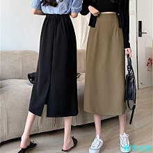 夏季黑色褲子高腰a字闊腿褲撞色寬鬆短褲顯瘦卡其色西裝褲女短褲 歷史價格詳細信息