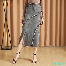 歐洲站 歐貨 復古 高腰 顯瘦 釘珠 牛仔 半身裙 女 夏季 包臀 開叉 包臀 長裙子 價格比較,價格查詢,歷史價格詳細信息