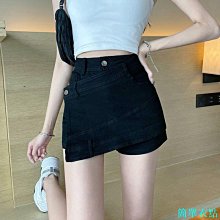 開叉牛仔半身裙 褲裙 短褲裙 夏季新款女裝 高腰辣妹短裙 設計感包臀裙 超短裙 帶短褲內襯褲裙 防走光裙子 短褲 性感 超短裙 歷史價格詳細信息