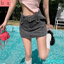 性感辣妹風2024新款高腰設計感鏤空露腰系帶牛仔純色直筒褲女 歷史價格詳細信息