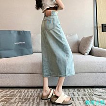 高腰開叉牛仔半身裙女小個子夏季2024復古刺繡包臀裙中長款a字裙 歷史價格詳細信息
