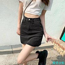 裙子新款港風高腰A字牛仔半身裙ins復古包臀短裙 歷史價格詳細信息