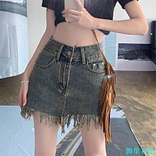 牛仔半身裙女 包臀短裙 A字短裙 高腰牛仔短裙 夏胖mm大尺碼女裝高腰牛仔裙加肥200斤包臀a字裙韓版顯瘦半 歷史價格詳細信息