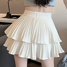 小個子半身裙白色女高腰A字裙春季短裙新款不規則裙子百褶裙~微微服飾 歷史價格詳細信息