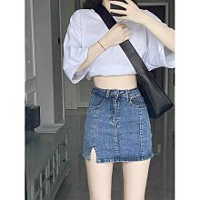開叉牛仔半身裙 褲裙 短褲裙 夏季新款女裝 高腰辣妹短裙 設計感包臀裙 超短裙 帶短褲內襯褲裙 防走光裙子 短褲 性感 超短裙 歷史價格詳細信息