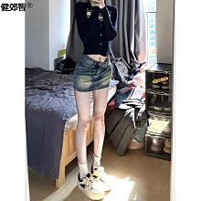 美式復古高腰牛仔半身裙女夏季2024新款設計感顯瘦防走光a字短裙 歷史價格詳細信息