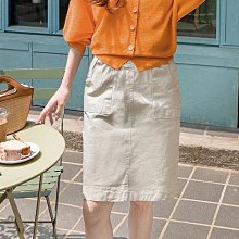 Bellee 正韓  腰鬆緊後開衩金扣牛仔長裙  (2色) S-XL【0927-8】 歷史價格詳細信息