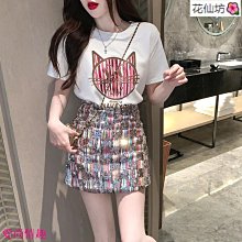 日韓休閒亮片半身裙女後開叉拼接高腰辣妹裙子顯瘦氣質華麗鉛筆裙 歷史價格詳細信息