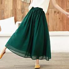 【子芸芳】23夏季純苧麻黑色A擺雙層半身長裙清涼飄逸繫帶半身長裙A字裙 歷史價格詳細信息