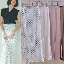 【WildLady】 特 日系質感氣質春夏百搭顯瘦魚尾高腰裙 點點/純色緞面長裙 價格比較,價格查詢,歷史價格詳細信息