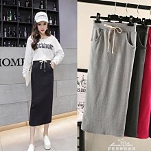現貨熱銷-半身長裙 長裙女韓國chic高腰a字開叉包臀大碼職業黑色半身裙秋冬女中長款CRD 歷史價格詳細信息