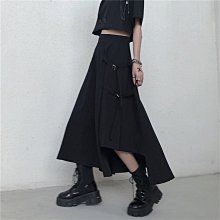 工裝裙 工裝長裙 半身裙新款夏季新款工裝口袋鈕扣鬆緊腰中長款大擺A字裙女潮 歷史價格詳細信息