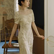 中式現代旗袍女復古高雅時尚網紗拼接年輕款少女氣質改良版連衣裙-羊城故事 價格比較,價格查詢,歷史價格詳細信息