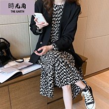 【時光角】法式氣質優雅碎花連衣裙女早春新款溫柔風收腰中長款裙子 歷史價格詳細信息