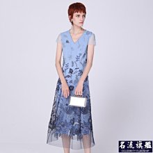 馬天奴夏季新款純色刺繡蕾絲連衣裙釘珠長裙禮裙花邊淑女-名流 歷史價格詳細信息