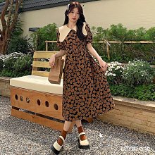 復古娃娃領森系長袖洋裝女 韓版寬鬆收腰顯瘦a字裙 長袖洋裝 歷史價格詳細信息