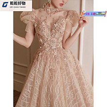 晚禮服爆款宴會氣質高貴優雅洋裝法式小禮服裙女名媛小短裙V領長款-名流旗艦 歷史價格詳細信息