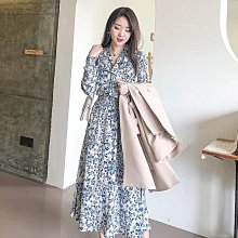 BE法式方領碎花連衣裙女新款收腰裙長款短袖仙女粉色A字裙子夏季 歷史價格詳細信息