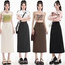 灰色西裝半身裙女2024夏季新款美式高腰開叉直筒包臀半裙中長裙子-kby科貝 歷史價格詳細信息
