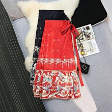 新中式國風緞面白色半身裙女春裝高腰中長款a字半裙曹縣馬面長裙~微微服飾 歷史價格詳細信息