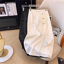 新中式國風緞面白色半身裙女春裝高腰中長款a字半裙曹縣馬面長裙~微微服飾 歷史價格詳細信息