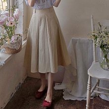 Bellee 正韓  直條紋腰鬆緊波浪長裙  (2色) 【0820-13】 歷史價格詳細信息