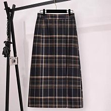 【現貨4-101】閨蜜裝格紋開叉半身裙女春秋新款高腰顯瘦a字裙復古包臀裙(XXL). 價格比較,價格查詢,歷史價格詳細信息