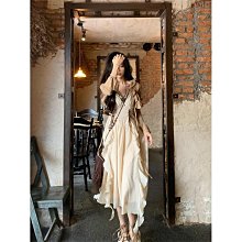 LBNH 法式波西米亞吊帶洋裝仙女超仙森系夏季氣質海邊度假沙灘長裙子（滿599免運） 價格比較,價格查詢,歷史價格詳細信息