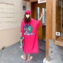 連衣裙女夏季薄款設計感慵懶風簡約新款大碼胖寬松連帽恤長裙 歷史價格詳細信息