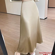 明星衣櫃=高級質感輕熟風緞面高腰百搭休閑半身裙 歷史價格詳細信息