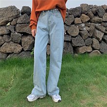 長款簡約寬鬆休閒水洗牛仔褲2023年秋款高腰修身氣質時髦闊腿褲 歷史價格詳細信息