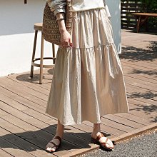 Bellee 正韓  直條紋腰鬆緊波浪長裙  (2色) 【0820-13】 歷史價格詳細信息