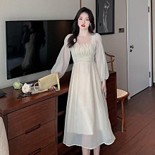 茶歇法式名媛風純色交叉抽褶氣質顯瘦設計感開叉吊帶連衣裙夏 歷史價格詳細信息