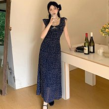 韓系洋裝 夏秋季新款荷葉邊長洋 收腰顯瘦連衣裙女 性感露背波點中長裙 藍色洋裝 女神洋裝 氣質長裙 價格比較,價格查詢,歷史價格詳細信息