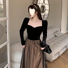 赫本風方領黑色連衣裙女秋季2023新款高級感氣質甜美收腰a字裙子洋裝 短裙 連身裙 長洋裝 連身洋裝 包臀裙 歷史價格詳細信息