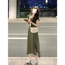 法式高級感綠色吊帶露背連衣裙女2024新款小眾設計性感禮服長裙子 歷史價格詳細信息