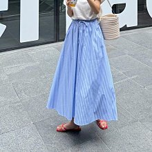 Bellee 正韓  直條紋腰鬆緊波浪長裙  (2色) 【0820-13】 價格比較,價格查詢,歷史價格詳細信息