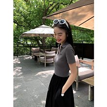 pusumede 黑色v領polo收腰連衣裙女設計感韓版氣質顯瘦通勤長裙子 價格比較,價格查詢,歷史價格詳細信息