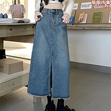 高腰開叉牛仔半身裙女小個子夏季2024復古刺繡包臀裙中長款a字裙 歷史價格詳細信息