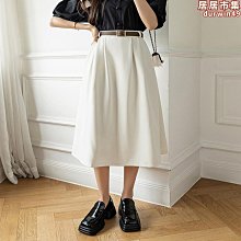新款垂墜感半身裙女高腰顯瘦a字裙收腰復古大擺傘裙-伽美服飾 歷史價格詳細信息
