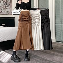 高腰絲滑冰絲緞面醋酸高級感魚尾半身裙女春百搭垂感包臀a字長裙-kby科貝 歷史價格詳細信息